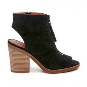 LUCKY BRAND Black Suede ‘Obaha’ Open Toe Booties | Size 7